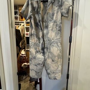DNWR. Zara abstract tie-dye wash pattern jumpsuit